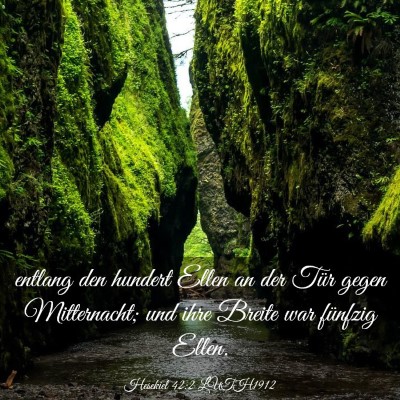 Picture 03 - Hesekiel 42:2 LUTH1912 - entlang den hundert Ellen an der Tür gegen - Bible Verse Picture