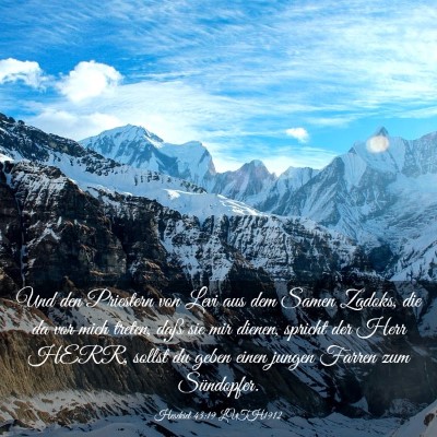 Picture 03 - Hesekiel 43:19 LUTH1912 - Und den Priestern von Levi aus dem Samen Zadoks, - Bible Verse Picture
