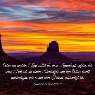 Picture 03 - Hesekiel 43:22 LUTH1912 - Aber am andern Tage sollst du einen Ziegenbock - Bible Verse Picture