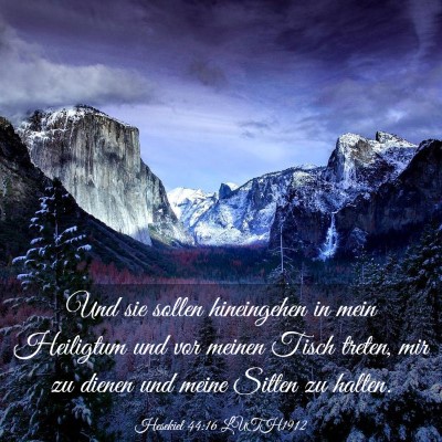 Picture 03 - Hesekiel 44:16 LUTH1912 - Und sie sollen hineingehen in mein Heiligtum und - Bible Verse Picture