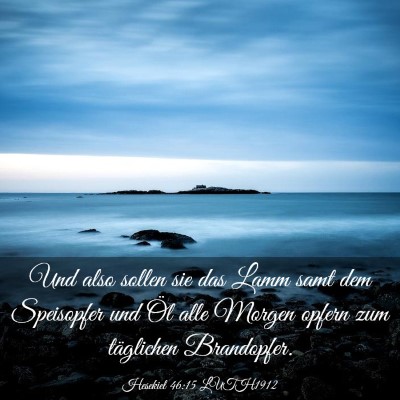 Picture 03 - Hesekiel 46:15 LUTH1912 - Und also sollen sie das Lamm samt dem Speisopfer - Bible Verse Picture