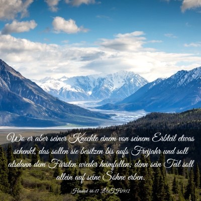 Picture 03 - Hesekiel 46:17 LUTH1912 - Wo er aber seiner Knechte einem von seinem - Bible Verse Picture