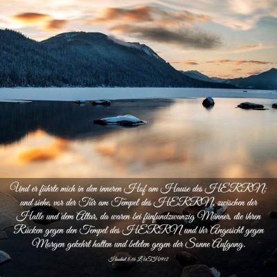 Picture 03 - Hesekiel 8:16 LUTH1912 - Und er führte mich in den inneren Hof am Hause - Bible Verse Picture