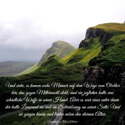 Picture 03 - Hesekiel 9:2 LUTH1912 - Und siehe, es kamen sechs Männer auf dem Wege - Bible Verse Picture