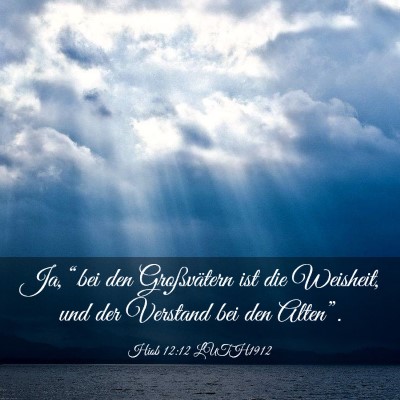 Picture 03 - Hiob 12:12 LUTH1912 - Ja, “bei den Großvätern ist die Weisheit, und - Bible Verse Picture