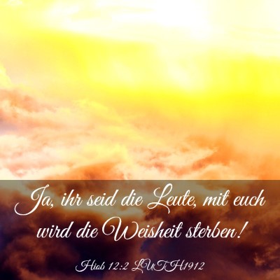 Picture 03 - Hiob 12:2 LUTH1912 - Ja, ihr seid die Leute, mit euch wird die - Bible Verse Picture