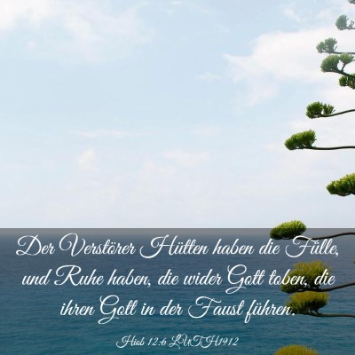 Picture 03 - Hiob 12:6 LUTH1912 - Der Verstörer Hütten haben die Fülle, und Ruhe - Bible Verse Picture