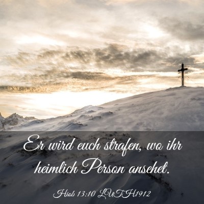 Picture 03 - Hiob 13:10 LUTH1912 - Er wird euch strafen, wo ihr heimlich Person - Bible Verse Picture