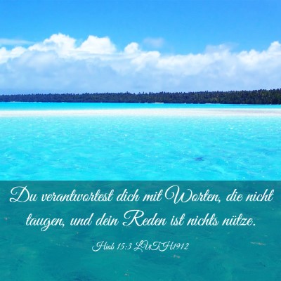 Picture 03 - Hiob 15:3 LUTH1912 - Du verantwortest dich mit Worten, die nicht - Bible Verse Picture