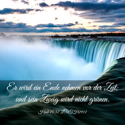 Picture 03 - Hiob 15:32 LUTH1912 - Er wird ein Ende nehmen vor der Zeit; und sein - Bible Verse Picture