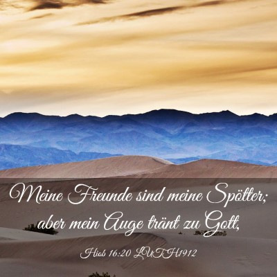 Picture 03 - Hiob 16:20 LUTH1912 - Meine Freunde sind meine Spötter; aber mein Auge - Bible Verse Picture