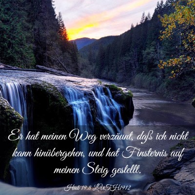 Picture 03 - Hiob 19:8 LUTH1912 - Er hat meinen Weg verzäunt, daß ich nicht kann - Bible Verse Picture