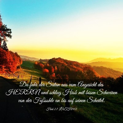 Picture 03 - Hiob 2:7 LUTH1912 - Da fuhr der Satan aus vom Angesicht des HERRN und - Bible Verse Picture
