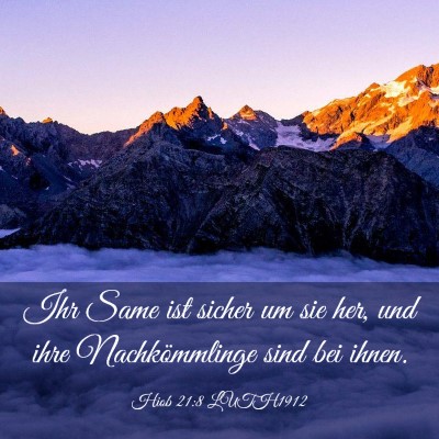 Picture 03 - Hiob 21:8 LUTH1912 - Ihr Same ist sicher um sie her, und ihre - Bible Verse Picture