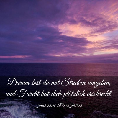 Picture 03 - Hiob 22:10 LUTH1912 - Darum bist du mit Stricken umgeben, und Furcht - Bible Verse Picture