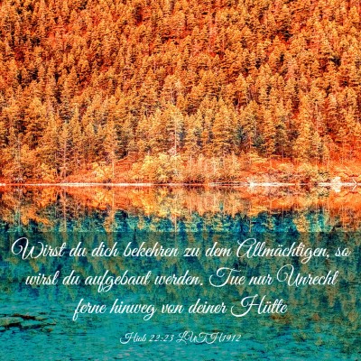 Picture 03 - Hiob 22:23 LUTH1912 - Wirst du dich bekehren zu dem Allmächtigen, so - Bible Verse Picture