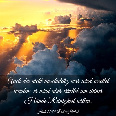 Picture 03 - Hiob 22:30 LUTH1912 - Auch der nicht unschuldig war wird errettet - Bible Verse Picture