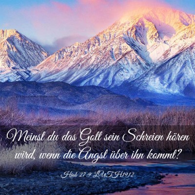 Picture 03 - Hiob 27:9 LUTH1912 - Meinst du das Gott sein Schreien hören wird, - Bible Verse Picture