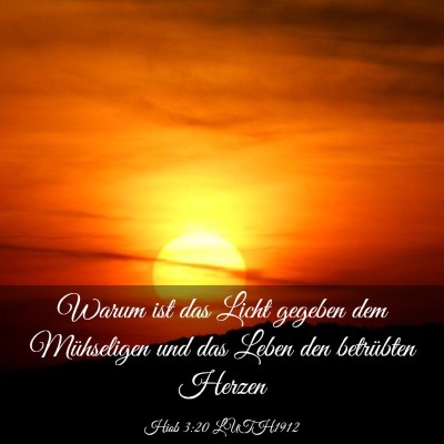 Picture 03 - Hiob 3:20 LUTH1912 - Warum ist das Licht gegeben dem Mühseligen und - Bible Verse Picture