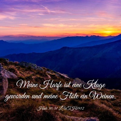 Picture 03 - Hiob 30:31 LUTH1912 - Meine Harfe ist eine Klage geworden und meine - Bible Verse Picture