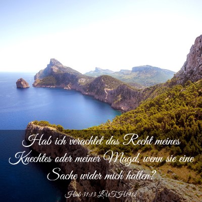 Picture 03 - Hiob 31:13 LUTH1912 - Hab ich verachtet das Recht meines Knechtes oder - Bible Verse Picture