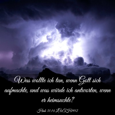 Picture 03 - Hiob 31:14 LUTH1912 - Was wollte ich tun, wenn Gott sich aufmachte, und - Bible Verse Picture
