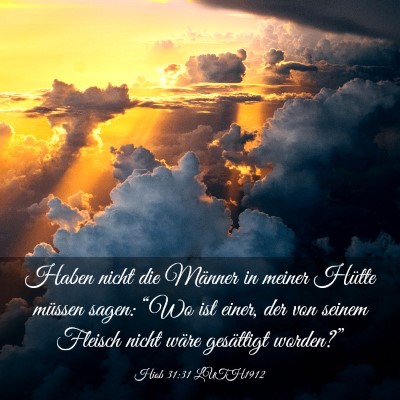 Picture 03 - Hiob 31:31 LUTH1912 - Haben nicht die Männer in meiner Hütte müssen - Bible Verse Picture