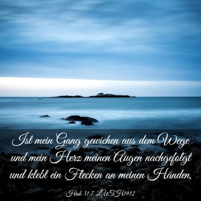 Picture 03 - Hiob 31:7 LUTH1912 - Ist mein Gang gewichen aus dem Wege und mein Herz - Bible Verse Picture