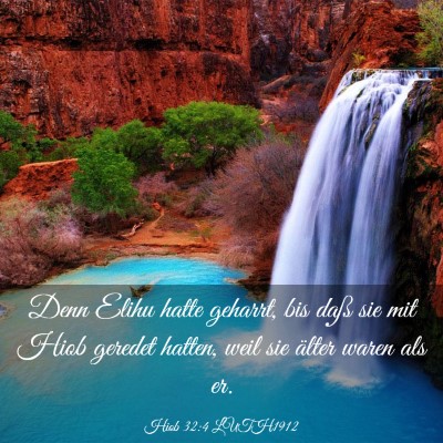Picture 03 - Hiob 32:4 LUTH1912 - Denn Elihu hatte geharrt, bis daß sie mit Hiob - Bible Verse Picture