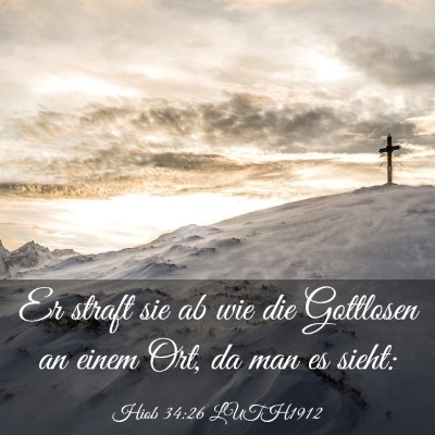 Picture 03 - Hiob 34:26 LUTH1912 - Er straft sie ab wie die Gottlosen an einem Ort, - Bible Verse Picture