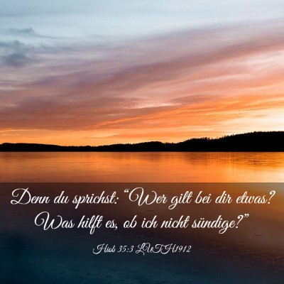 Picture 03 - Hiob 35:3 LUTH1912 - Denn du sprichst: “Wer gilt bei dir etwas? Was - Bible Verse Picture