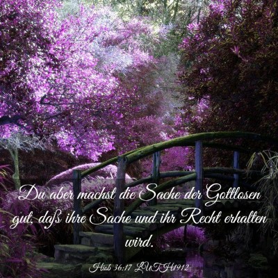 Picture 03 - Hiob 36:17 LUTH1912 - Du aber machst die Sache der Gottlosen gut, daß - Bible Verse Picture