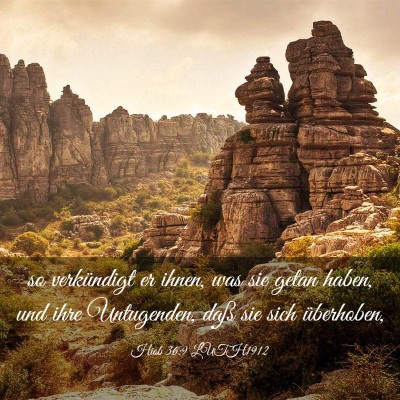 Picture 03 - Hiob 36:9 LUTH1912 - so verkündigt er ihnen, was sie getan haben, und - Bible Verse Picture