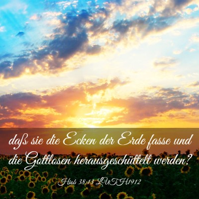Picture 03 - Hiob 38:13 LUTH1912 - daß sie die Ecken der Erde fasse und die - Bible Verse Picture