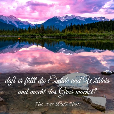 Picture 03 - Hiob 38:27 LUTH1912 - daß er füllt die Einöde und Wildnis und macht - Bible Verse Picture