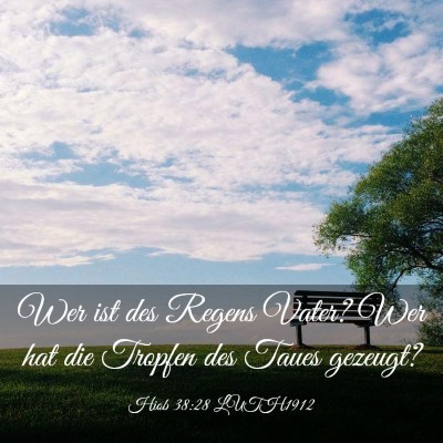 Picture 03 - Hiob 38:28 LUTH1912 - Wer ist des Regens Vater? Wer hat die Tropfen des - Bible Verse Picture