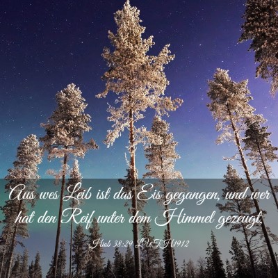 Picture 03 - Hiob 38:29 LUTH1912 - Aus wes Leib ist das Eis gegangen, und wer hat - Bible Verse Picture