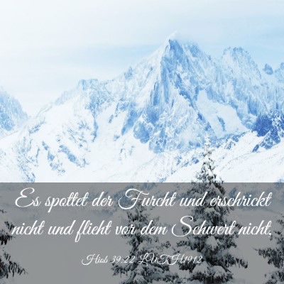 Picture 03 - Hiob 39:22 LUTH1912 - Es spottet der Furcht und erschrickt nicht und - Bible Verse Picture