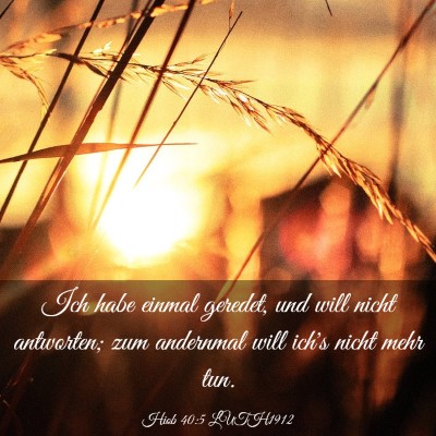 Picture 03 - Hiob 40:5 LUTH1912 - Ich habe einmal geredet, und will nicht - Bible Verse Picture