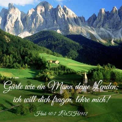 Picture 03 - Hiob 40:7 LUTH1912 - Gürte wie ein Mann deine Lenden; ich will dich - Bible Verse Picture