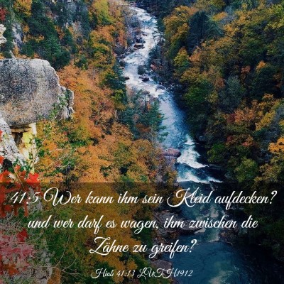 Picture 03 - Hiob 41:13 LUTH1912 - 41:5 Wer kann ihm sein Kleid aufdecken? und wer - Bible Verse Picture