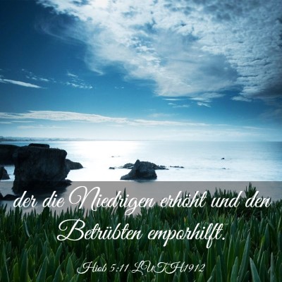 Picture 03 - Hiob 5:11 LUTH1912 - der die Niedrigen erhöht und den Betrübten - Bible Verse Picture