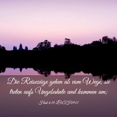 Picture 03 - Hiob 6:18 LUTH1912 - Die Reisezüge gehen ab vom Wege, sie treten aufs - Bible Verse Picture