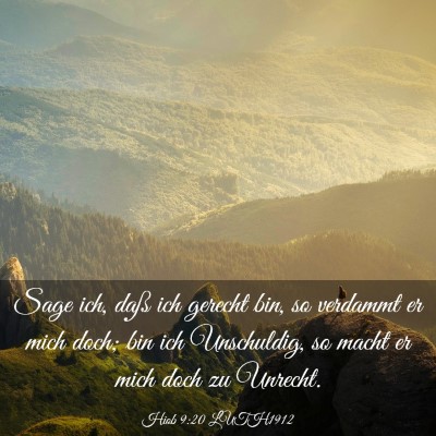 Picture 03 - Hiob 9:20 LUTH1912 - Sage ich, daß ich gerecht bin, so verdammt er - Bible Verse Picture