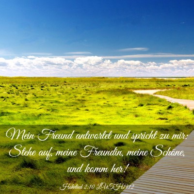 Picture 03 - Hohelied 2:10 LUTH1912 - Mein Freund antwortet und spricht zu mir: Stehe - Bible Verse Picture