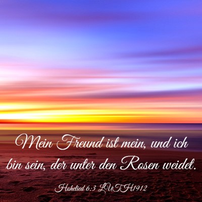Picture 03 - Hohelied 6:3 LUTH1912 - Mein Freund ist mein, und ich bin sein, der unter - Bible Verse Picture