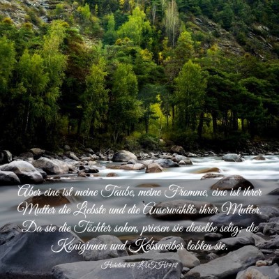 Picture 03 - Hohelied 6:9 LUTH1912 - Aber eine ist meine Taube, meine Fromme, eine ist - Bible Verse Picture