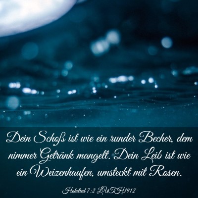 Picture 03 - Hohelied 7:2 LUTH1912 - Dein Schoß ist wie ein runder Becher, dem nimmer - Bible Verse Picture