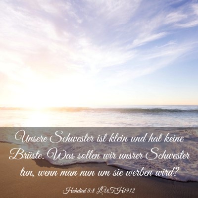 Picture 03 - Hohelied 8:8 LUTH1912 - Unsere Schwester ist klein und hat keine Brüste. - Bible Verse Picture
