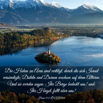 Picture 03 - Hosea 10:8 LUTH1912 - Die Höhen zu Aven sind vertilgt, durch die sich - Bible Verse Picture